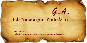 Günsberger András névjegykártya